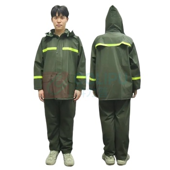 安赛瑞 分体雨衣雨裤套装 防汛反光防暴雨 双透气孔 3F01363 L (绿色)