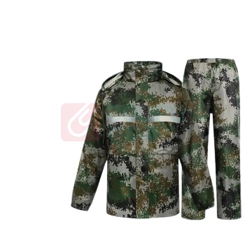 安赛瑞 反光雨衣雨裤套装 防汛执勤雨具 连帽分体 3F01475 2XL (数码绿)