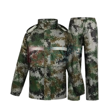 安赛瑞 反光雨衣雨裤套装 防汛执勤雨具 连帽分体 3F01475 2XL (数码绿)