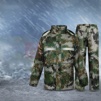 安赛瑞 反光雨衣雨裤套装 防汛执勤雨具 连帽分体 3F01476 3XL (数码绿)