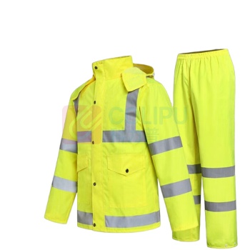 冰禹 雨衣雨裤套装 环卫交通外卖骑行雨衣 BYC-349 XL 反光加厚牛津布 (荧光黄)