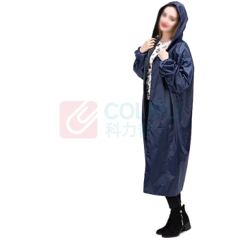 冰禹 雨衣 巡逻雨衣 男女风衣 BH-90 均码 连体长款 风衣款 (蓝色)