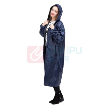 冰禹 雨衣 巡逻雨衣 男女风衣 BH-90 均码 连体长款 风衣款 (蓝色)