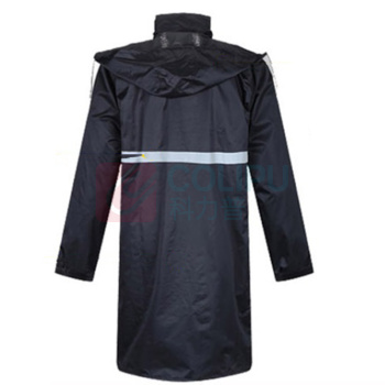 苏识 反光长款雨衣 SS-1001 XL 码 长款 反光 亚春纺材质 (黑色)