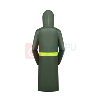 冰禹 长款雨衣 BH-144 XXXL 针织布 + PVC 材质 (军绿色)