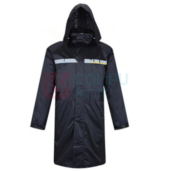 苏识 反光长款雨衣 SS-1001 3XL 码 长款 反光 亚春纺材质 (黑色)