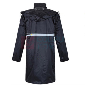 苏识 反光长款雨衣 SS-1001 2XL 码 长款 反光 亚春纺材质 (黑色)