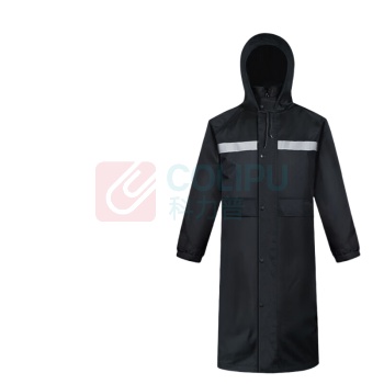 谋福 户外雨衣 ZK70 XL 码 长款风衣式 (黑色)
