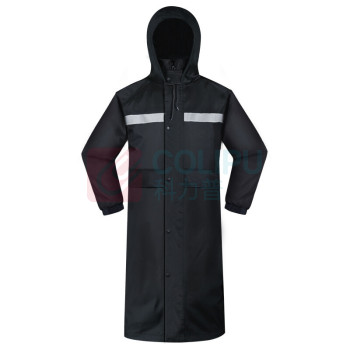 谋福 户外雨衣 ZK70 XL 码 长款风衣式 (黑色)