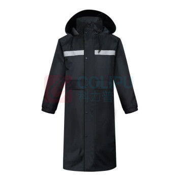谋福 户外雨衣 ZK70 XL 码 长款风衣式 (黑色)