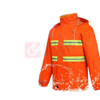 者也 环卫分体式雨衣 成人加厚雨衣路政铁路施工劳保环卫服 165 码 分体式 环卫款 (橘色)