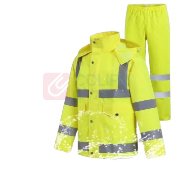 者也 反光雨衣路政环卫交通执勤安全分体雨衣雨裤套装 170 码 分体式 加强款 (荧光黄)