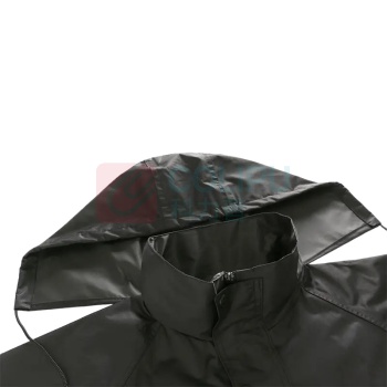 海斯迪克 HYSTIC 雨衣 保安站岗工地警示反光衣 HKT-203 185/3XL 长款风衣式 连体连帽 反光 (黑色)