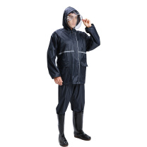 安赛瑞 双帽檐分体雨衣 28726 3XL码适合150-170斤 (藏青色) 1件
