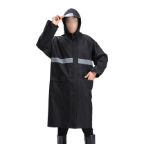 安赛瑞 长款风衣式雨衣 28735 3XL适合140-170斤 (黑色) 1件