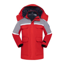 安赛瑞 防静电棉服 加油站防寒工作服上衣 3F02074 L (红拼灰)
