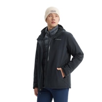 哥伦比亚 冲锋衣 WE6671 170 (010黑色) 鸭绒内胆 男女同款 三合一