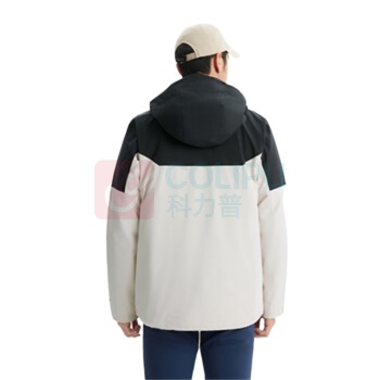 哥伦比亚 冲锋衣 WE6671 170 (278 米白色拼黑色) 鸭绒内胆 男女同款 三合一