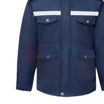 优企 冬季纯棉工作棉袄服男套装中长款棉衣加绒裤 170/L (藏蓝色)