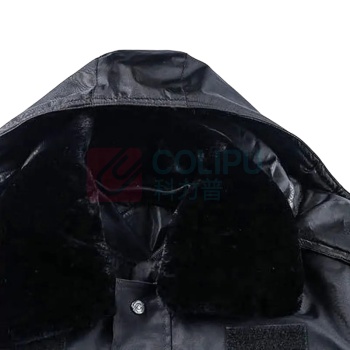 安赛瑞 保安大衣 门卫巡逻劳保防寒服 中长 高亮反光 3F01535 190 码 (黑色)