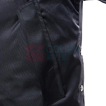 安赛瑞 保安大衣 门卫巡逻劳保防寒服 中长 高亮反光 3F01535 190 码 (黑色)