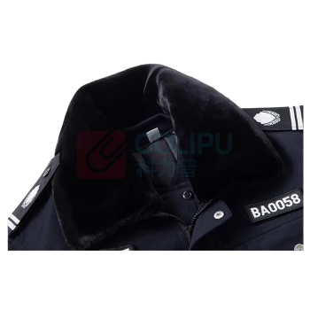 安赛瑞 保安大衣 秋冬门卫执勤劳保防寒棉服 短款 3F01579 165 码 (藏青)