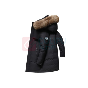 雪中飞 中长款羽绒服 冬季加厚外套 黑色XL 