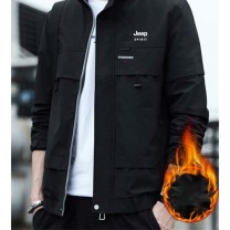 吉普 JEEP 外套男夹克2023秋冬季夹克男士立领棒球服工装男装 黑色
