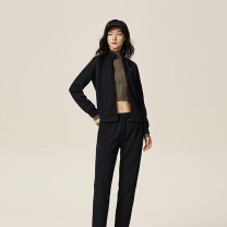 安踏 易打理运动套装 女款两件套 962537206 XL (黑色)