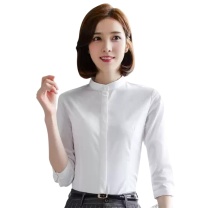 海澜之家 HLA 新款时尚高级四季纯色女七分袖上衣 TGUUR 均码 (白色)