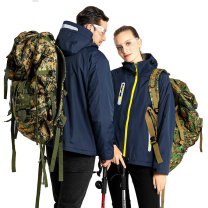 AETEL 户外冲锋衣男女保暖抓绒拉链连帽带反光条防风登山服 XHMZ-1818 (藏蓝色) 可现做logo