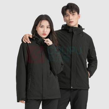 AETEL 冲锋衣男三合一银狐绒加厚保暖两件套户外服防污纯色外套登山服 A-HT-220807 (藏蓝男女款)