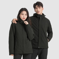 AETEL 冲锋衣男三合一银狐绒加厚保暖两件套户外服防污纯色外套登山服 A-HT-220807 (藏蓝男女款)