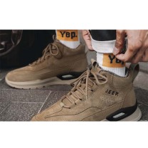 吉普 JEEP 男靴男鞋冬季马丁靴男加绒棉鞋男雪地靴 6280 卡其(加绒)