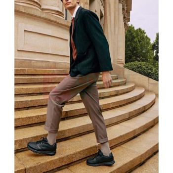 斯凯奇 Skechers 皮鞋男商务休闲鞋男低帮系带缓震软底耐磨通勤男鞋77156 BLK 43