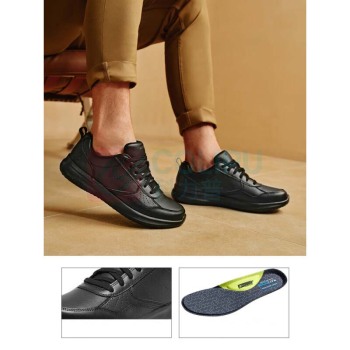 斯凯奇 Skechers 男士绑带商务休闲鞋透气耐磨210835 全黑色BBK 43