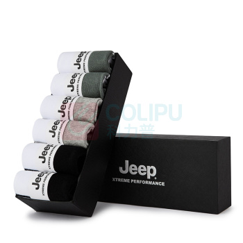 Jeep 男式中筒袜(6双) P333078807 均码24-26CM 抑菌防臭、无异味、耐汗、耐摩擦、不褪色