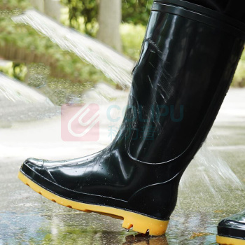 安赛瑞 高筒雨鞋 耐磨牛筋底 防汛钓鱼雨靴劳保胶鞋 3G00414 40 (黑色)