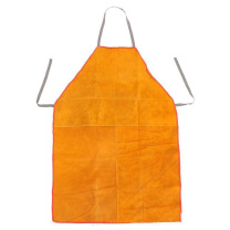 牛皮电焊阻燃服耐磨隔热防火焊接工作服劳保防护服套装牛皮围裙 XL码 黄色