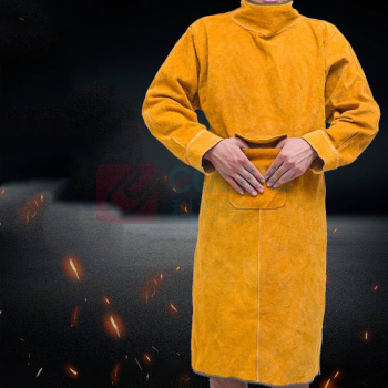 冰禹 电焊服 焊工服 牛皮焊接服劳保防护衣服耐高温防火花 黄色牛皮 BYC-334 牛皮