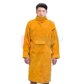 冰禹 电焊服 焊工服 牛皮焊接服劳保防护衣服耐高温防火花 黄色牛皮 BYC-334 牛皮
