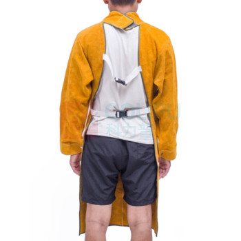 冰禹 电焊服 焊工服 牛皮焊接服劳保防护衣服耐高温防火花 黄色牛皮 BYC-334 牛皮