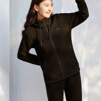 安踏 奥特莱斯针织运动套装女冬季长袖外套运动裤跑步两件套运动服