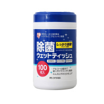 爱丽思 IRIS IRIS酒精湿巾 100片 酒精湿巾 除菌湿纸巾擦拭沙尘 免洗手酒精棉片桶装ht