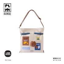 九木杂物社 MG SHOP 九木LINE FRIENDS又活一天拼贴托特包 (多色)