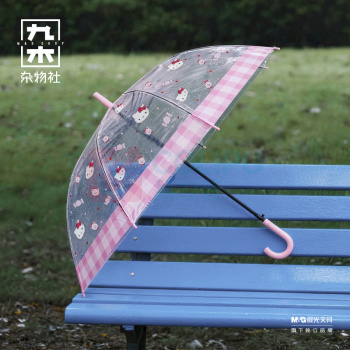 九木杂物社 MG SHOP HELLO KITTY款透明雨伞-粉格款 (多色)