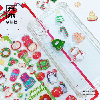 九木杂物社 MG SHOP 哇噻-圣诞浮雕贴-2025圣诞 (多色)