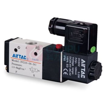 亚德客 AIRTAC AirTAC 单控3通电磁阀,常开型,AC220 3V210-08-NO-A
