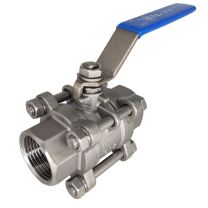 埃帝尔 三片式304不锈钢球阀，PT内螺纹，DN32，1-1/4"，1000PSI，64KG