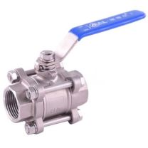 埃帝尔 三片式316不锈钢球阀，PT内螺纹，DN40，1-1/2"，1000PSI，64KG